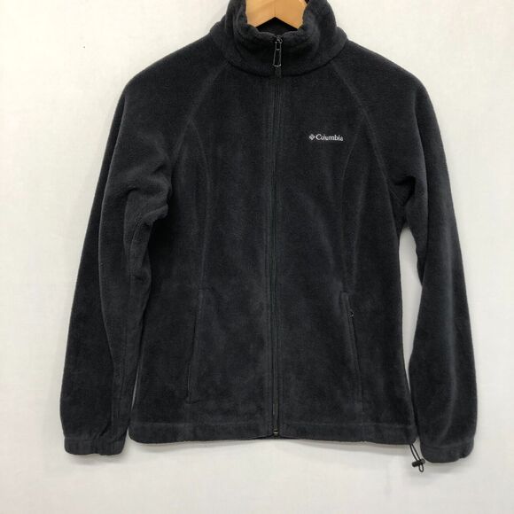Columbia Women Full Zip Fleece Polyester Sweatshirt Size Small Black B289 -27 - Picture 11 of 14